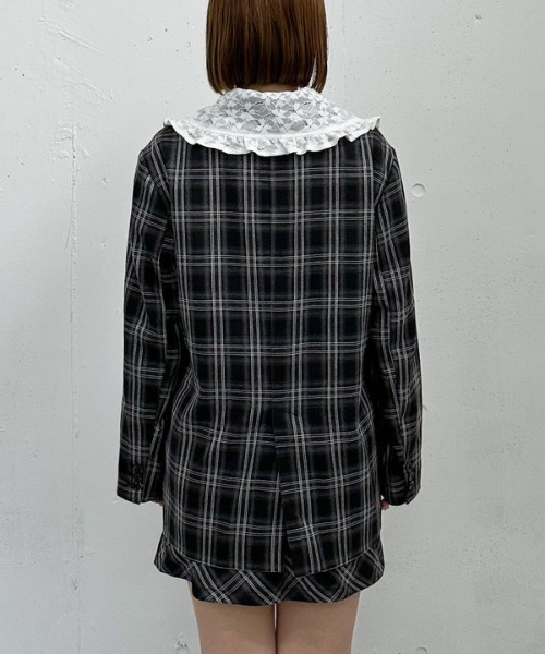 archives(アルシーヴ)の「【SETUP対応】3wayレースカラーチェックテーラードジャケット(テーラードジャケット・レディース・ブラウン/チャコールグレー・MEDIUM)」の16枚目の写真
