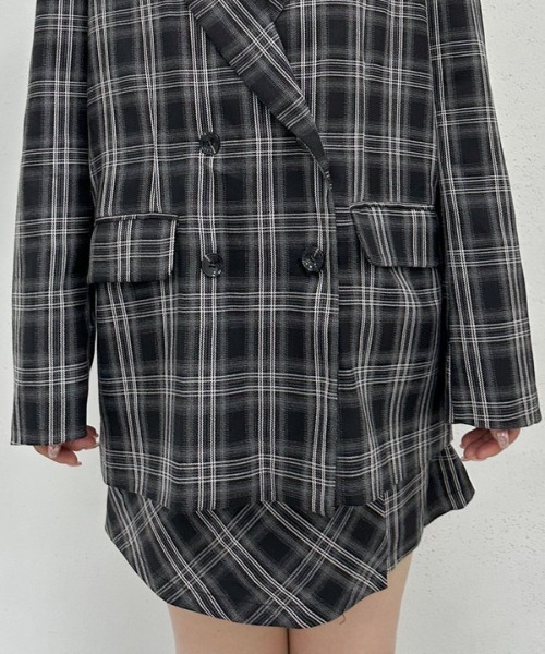 archives(アルシーヴ)の「【SETUP対応】3wayレースカラーチェックテーラードジャケット(テーラードジャケット・レディース・ブラウン/チャコールグレー・MEDIUM)」の18枚目の写真
