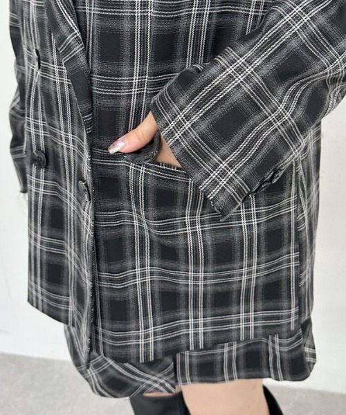 archives(アルシーヴ)の「【SETUP対応】3wayレースカラーチェックテーラードジャケット(テーラードジャケット・レディース・ブラウン/チャコールグレー・MEDIUM)」の19枚目の写真