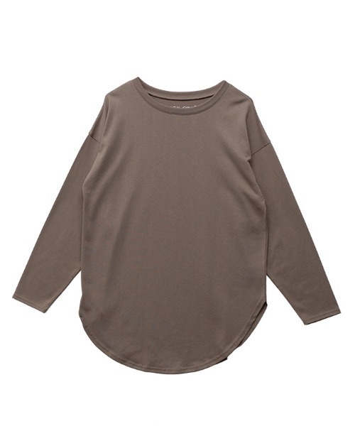 CLOTHY(クロシィ)の「【ゆったり長めのオーバーシルエット】裾カーブビッグロンT(Tシャツ/カットソー・レディース・グリーン/ブラック/モカ/アイボリー/グレイッシュベージュ/ベージュ/チャコールグレー/ブラウン/ローズ/杢グレー/ブルー/オフホワイト・MEDIUM)」の22枚目の写真