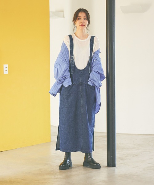 days》ダブルフロントデニムジャンパースカート（ワンピース）｜studio