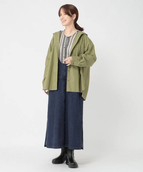 studio CLIP（スタディオクリップ）の「《days》ダブルフロントデニムジャンパースカート（ワンピース・レディース・ブラック/インディゴブルー・FREE）」の18枚目の写真