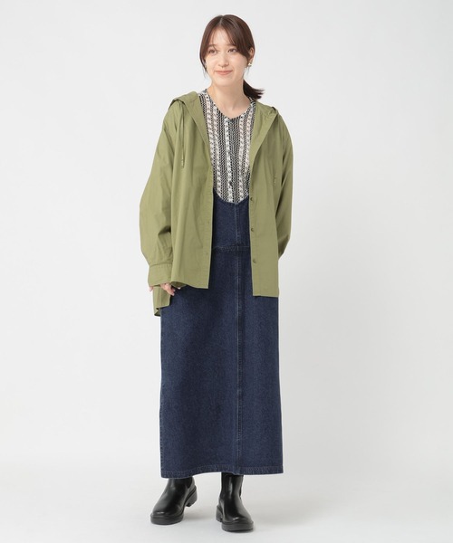 studio CLIP（スタディオクリップ）の「《days》ダブルフロントデニムジャンパースカート（ワンピース・レディース・ブラック/インディゴブルー・FREE）」の17枚目の写真