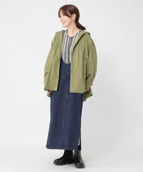 studio CLIP（スタディオクリップ）の「《days》ダブルフロントデニムジャンパースカート（ワンピース・レディース・ブラック/インディゴブルー・FREE）」の16枚目の写真