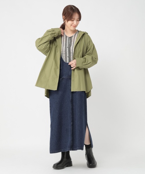 studio CLIP（スタディオクリップ）の「《days》ダブルフロントデニムジャンパースカート（ワンピース・レディース・ブラック/インディゴブルー・FREE）」の15枚目の写真