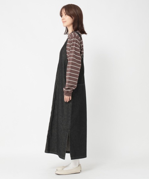 studio CLIP（スタディオクリップ）の「《days》ダブルフロントデニムジャンパースカート（ワンピース・レディース・ブラック/インディゴブルー・FREE）」の12枚目の写真