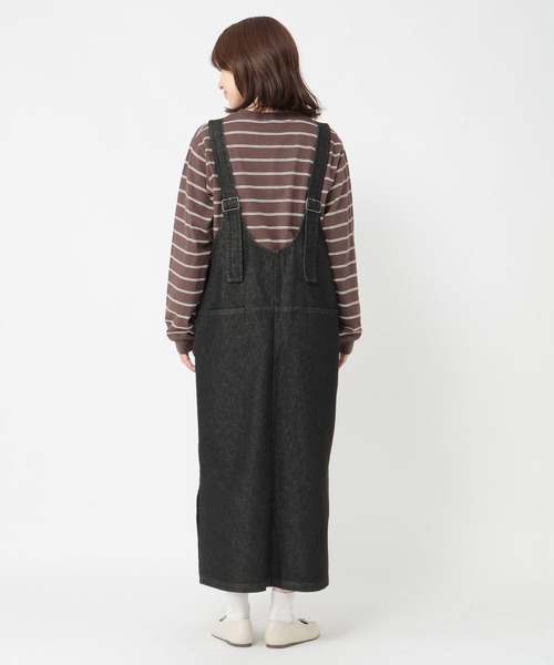 studio CLIP（スタディオクリップ）の「《days》ダブルフロントデニムジャンパースカート（ワンピース・レディース・ブラック/インディゴブルー・FREE）」の11枚目の写真