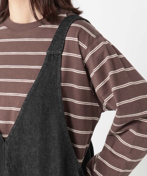 studio CLIP（スタディオクリップ）の「《days》ダブルフロントデニムジャンパースカート（ワンピース・レディース・ブラック/インディゴブルー・FREE）」の9枚目の写真