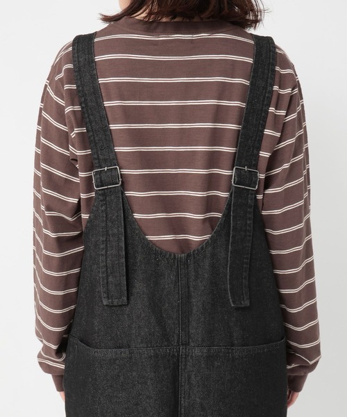 studio CLIP（スタディオクリップ）の「《days》ダブルフロントデニムジャンパースカート（ワンピース・レディース・ブラック/インディゴブルー・FREE）」の7枚目の写真