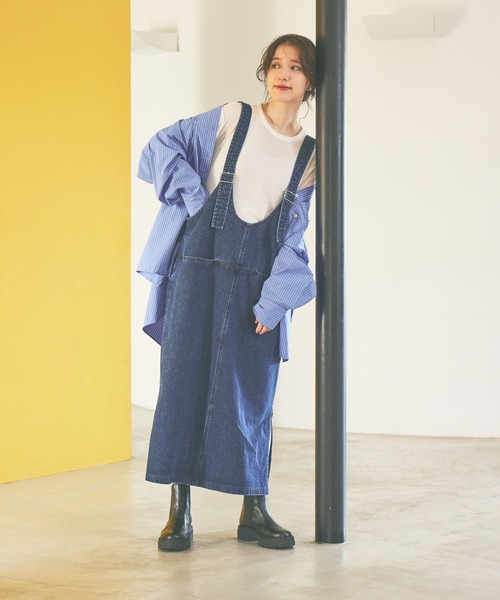 days》ダブルフロントデニムジャンパースカート（ワンピース）｜studio