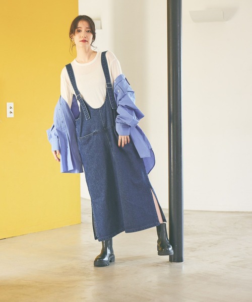 days》ダブルフロントデニムジャンパースカート（ワンピース）｜studio