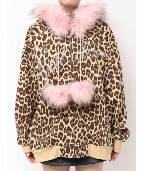 GALFY(ガルフィー)の「GYDA×GALFY bijou logo leopard BIG パーカー(パーカー・レディース・その他1・FREE)」の2枚目の写真