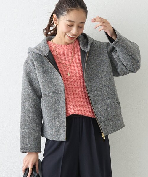 《こなれ感を演出》ツイードボンディングパーカー
