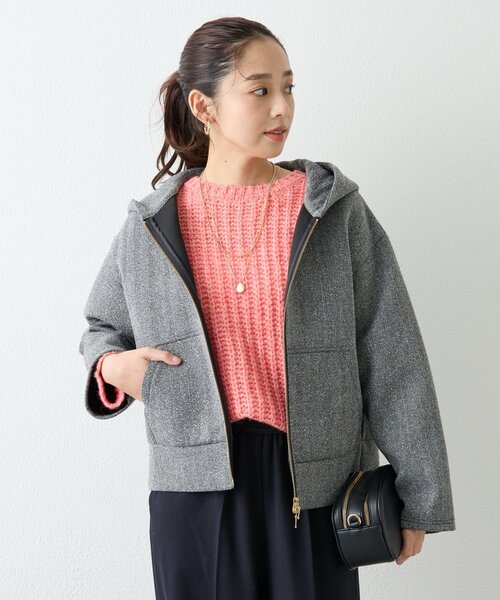 un dix cors（アンディコール）の「《こなれ感を演出》ツイードボンディングパーカー（パーカー・レディース・グレー・FREE）」の19枚目の写真