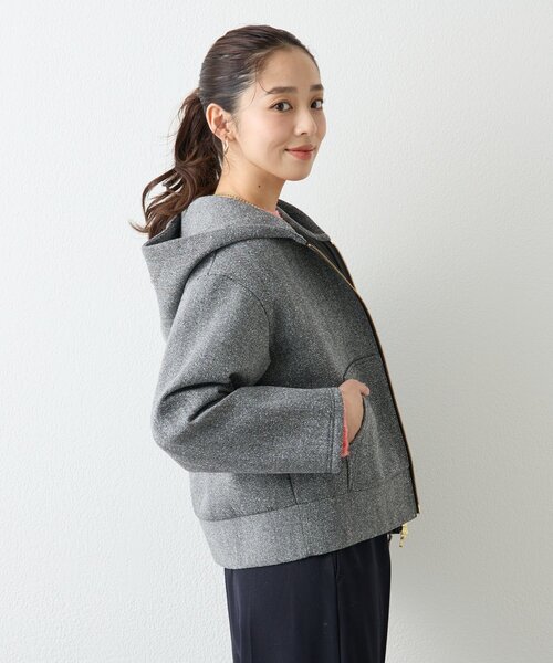 un dix cors（アンディコール）の「《こなれ感を演出》ツイードボンディングパーカー（パーカー・レディース・グレー・FREE）」の21枚目の写真