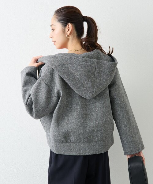 un dix cors（アンディコール）の「《こなれ感を演出》ツイードボンディングパーカー（パーカー・レディース・グレー・FREE）」の22枚目の写真