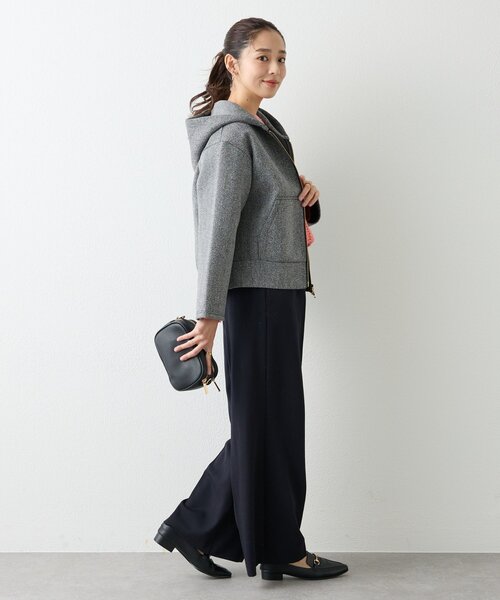 un dix cors（アンディコール）の「《こなれ感を演出》ツイードボンディングパーカー（パーカー・レディース・グレー・FREE）」の4枚目の写真