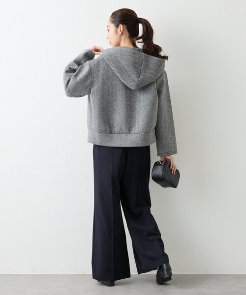 un dix cors（アンディコール）の「《こなれ感を演出》ツイードボンディングパーカー（パーカー・レディース・グレー・FREE）」の5枚目の写真