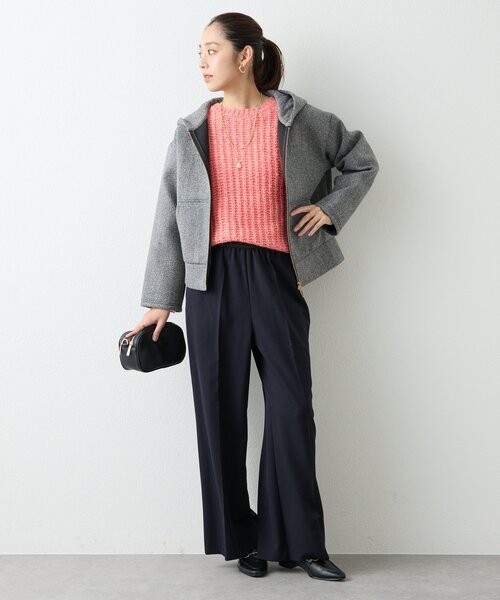 un dix cors（アンディコール）の「《こなれ感を演出》ツイードボンディングパーカー（パーカー・レディース・グレー・FREE）」の6枚目の写真