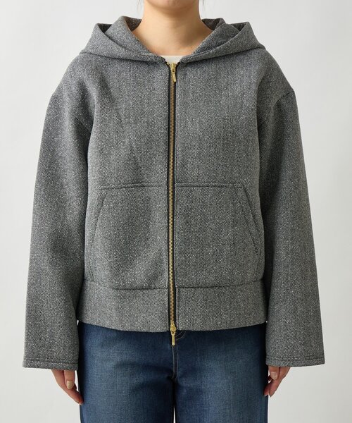 un dix cors（アンディコール）の「《こなれ感を演出》ツイードボンディングパーカー（パーカー・レディース・グレー・FREE）」の8枚目の写真