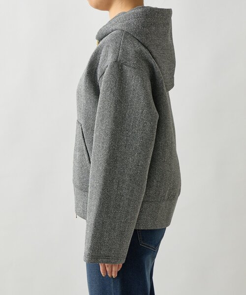 un dix cors（アンディコール）の「《こなれ感を演出》ツイードボンディングパーカー（パーカー・レディース・グレー・FREE）」の9枚目の写真