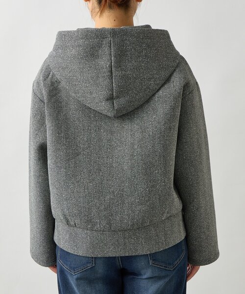 un dix cors（アンディコール）の「《こなれ感を演出》ツイードボンディングパーカー（パーカー・レディース・グレー・FREE）」の10枚目の写真