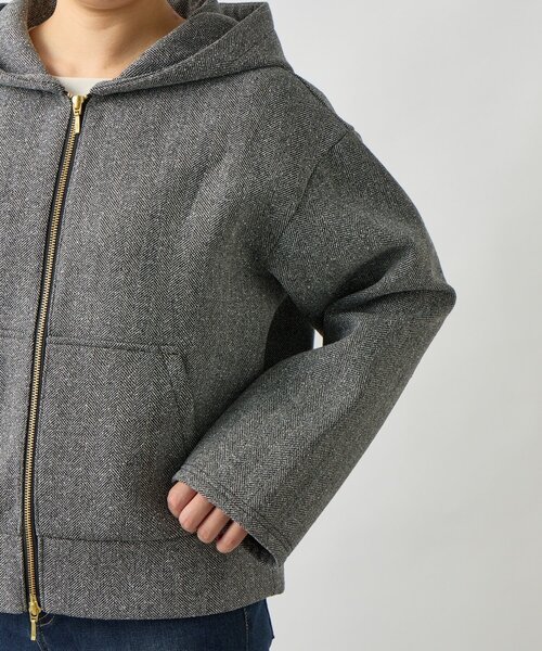 un dix cors（アンディコール）の「《こなれ感を演出》ツイードボンディングパーカー（パーカー・レディース・グレー・FREE）」の13枚目の写真