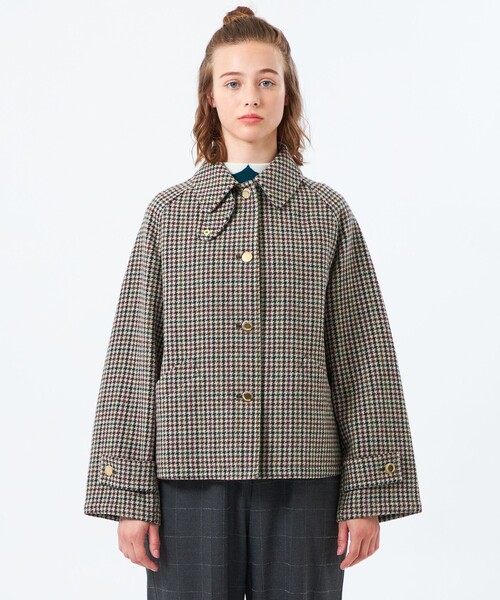 MACKINTOSH PHILOSOPHY(マッキントッシュ フィロソフィー)の「【WEB&一部店舗限定】【WELBURY SHORT(ウェルベリーショート)】HEAT TWEED製(ステンカラーコート・レディース・チャコールグレー/ブラウン・38)」の5枚目の写真