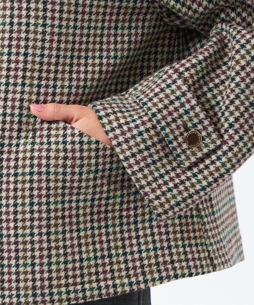 MACKINTOSH PHILOSOPHY(マッキントッシュ フィロソフィー)の「【WEB&一部店舗限定】【WELBURY SHORT(ウェルベリーショート)】HEAT TWEED製(ステンカラーコート・レディース・チャコールグレー/ブラウン・38)」の9枚目の写真