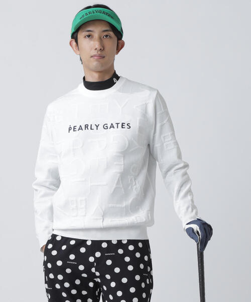PEARLY GATES(パーリーゲイツ)の「【PEARLY GATES】14Gクルーネックニットプルオーバー <ジャガードロゴ総柄>(ニット/セーター・メンズ・ネイビー/グリーン/ホワイト・LARGE/X-LARGE/MEDIUM)」の15枚目の写真