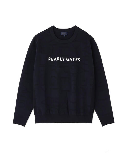 PEARLY GATES(パーリーゲイツ)の「【PEARLY GATES】14Gクルーネックニットプルオーバー <ジャガードロゴ総柄>(ニット/セーター・メンズ・ネイビー/グリーン/ホワイト・LARGE/X-LARGE/MEDIUM)」の7枚目の写真