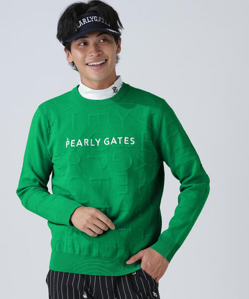 PEARLY GATES(パーリーゲイツ)の「【PEARLY GATES】14Gクルーネックニットプルオーバー <ジャガードロゴ総柄>(ニット/セーター・メンズ・ネイビー/グリーン/ホワイト・LARGE/X-LARGE/MEDIUM)」の10枚目の写真