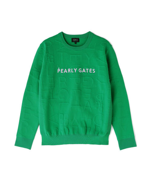 PEARLY GATES(パーリーゲイツ)の「【PEARLY GATES】14Gクルーネックニットプルオーバー <ジャガードロゴ総柄>(ニット/セーター・メンズ・ネイビー/グリーン/ホワイト・LARGE/X-LARGE/MEDIUM)」の13枚目の写真