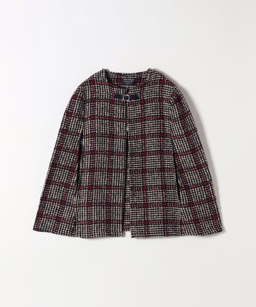 John branigan(ジョンブラニガン)の「john Branigan: チェック ポンチョ(ポンチョ・レディース・レッド/イエロー系その他・ONE SIZE)」の1枚目の写真