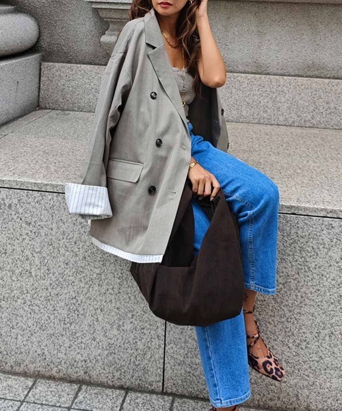 esutoreja（エストレジャ）の「レイヤードダブルテーラードジャケット（テーラードジャケット・レディース・チャコール/ベージュ/カーキ・FREE）」の14枚目の写真