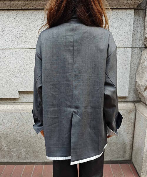 esutoreja（エストレジャ）の「レイヤードダブルテーラードジャケット（テーラードジャケット・レディース・チャコール/ベージュ/カーキ・FREE）」の20枚目の写真