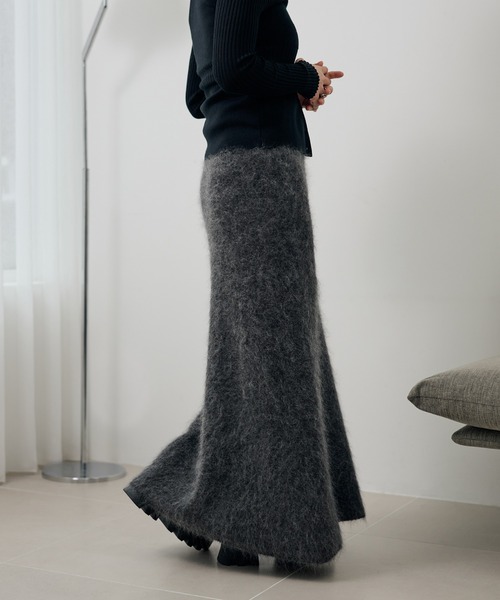 mohair mermaid long knit skirt /モヘアマーメイドロングニット