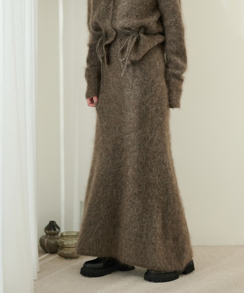 mohair mermaid long knit skirt /モヘアマーメイドロングニット