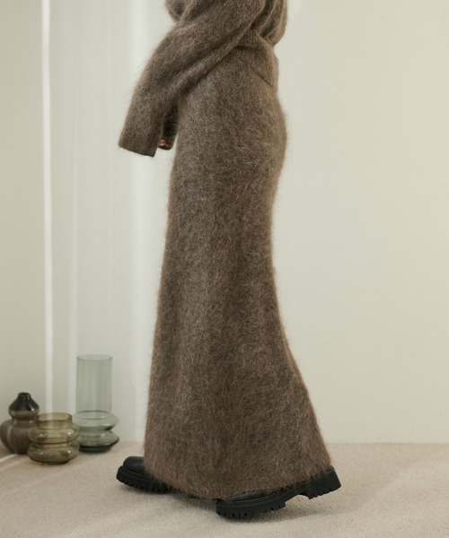 mohair mermaid long knit skirt /モヘアマーメイドロングニット