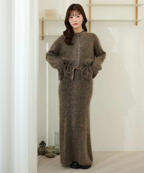 mohair mermaid long knit skirt /モヘアマーメイドロングニット