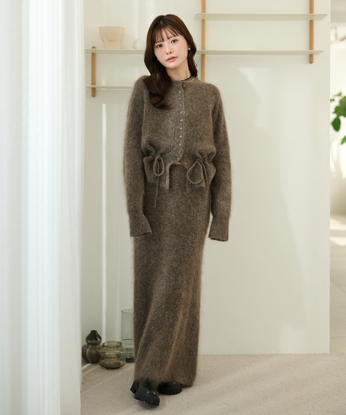 mohair mermaid long knit skirt /モヘアマーメイドロングニット