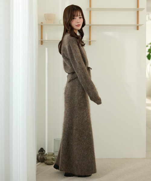 LAULEN(ローレン)の「mohair mermaid long knit skirt /モヘアマーメイドロングニットスカート(スカート・レディース・モカ/チャコールグレー・FREE)」の14枚目の写真