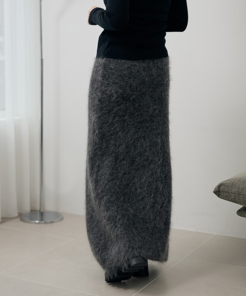 LAULEN(ローレン)の「mohair mermaid long knit skirt /モヘアマーメイドロングニットスカート(スカート・レディース・モカ/チャコールグレー・FREE)」の10枚目の写真