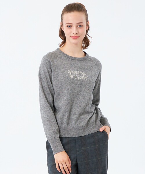 MACKINTOSH PHILOSOPHY(マッキントッシュ フィロソフィー)の「ライティングロゴニット(ニット/セーター・レディース・ブラウン/ライトブルー/グレー系その他・38)」の1枚目の写真