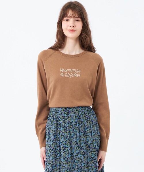 MACKINTOSH PHILOSOPHY(マッキントッシュ フィロソフィー)の「ライティングロゴニット(ニット/セーター・レディース・ブラウン/ライトブルー/グレー系その他・38)」の3枚目の写真