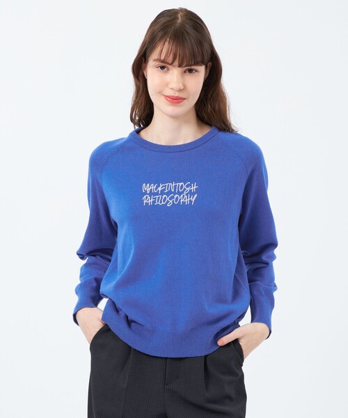 MACKINTOSH PHILOSOPHY(マッキントッシュ フィロソフィー)の「ライティングロゴニット(ニット/セーター・レディース・ブラウン/ライトブルー/グレー系その他・38)」の2枚目の写真