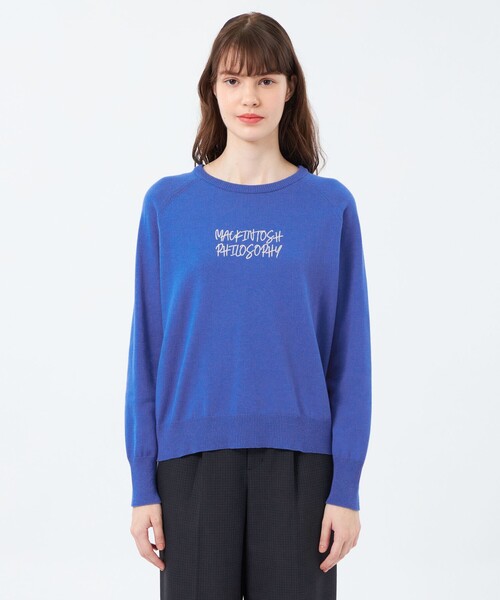 MACKINTOSH PHILOSOPHY(マッキントッシュ フィロソフィー)の「ライティングロゴニット(ニット/セーター・レディース・ブラウン/ライトブルー/グレー系その他・38)」の6枚目の写真