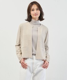 ジャガード ニット ジャケット