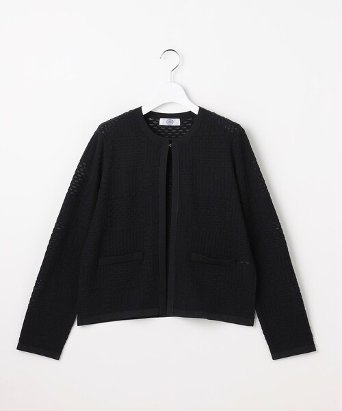 J.PRESS Ladies(J.プレス レディス)の「ジャガード ニット ジャケット(ニット/セーター・レディース・ベージュ系/ネイビー系・SMALL)」の5枚目の写真