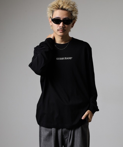GUESS JEANS（ゲスジーンズ）の「GUESS JEANS GJ LS CN REG EMBRO TEE ゲス刺繍ロゴ 長袖Tシャツ（Tシャツ/カットソー・メンズ・ホワイト/ブラック・XL/S/L）」の15枚目の写真